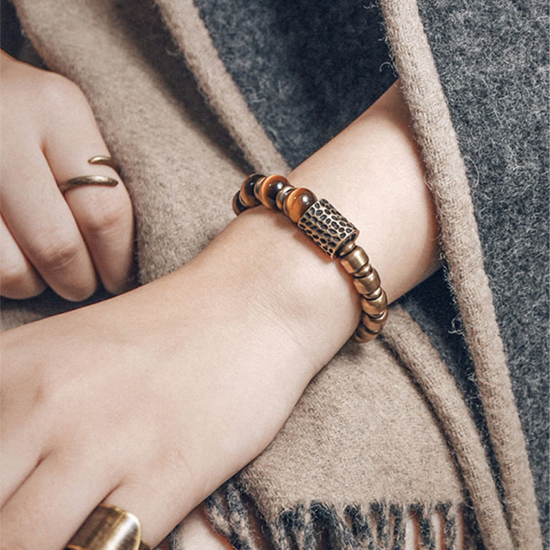 Fortune Jewel Tiger Eye Stone Copper Protection Bracelet