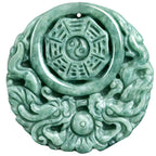 Fortune Jewel Dragon Jade Yin Yang Balance Necklace String Pendant Fortune Jewel