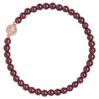Fortune Jewel Natural Garnet Strawberry Quartz Calm Bracelet