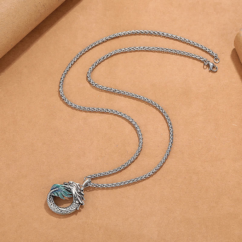 Fortune Jewel Tibetan Copper Dragon Strength Necklace