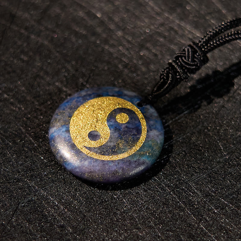 Fortune Jewel Various Crystal Amethyst Tiger Eye Green Aventurine Yin Yang Spiritual Necklace Pendant