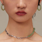 Fortune Jewel Round Jade White Jade Prosperity Earrings