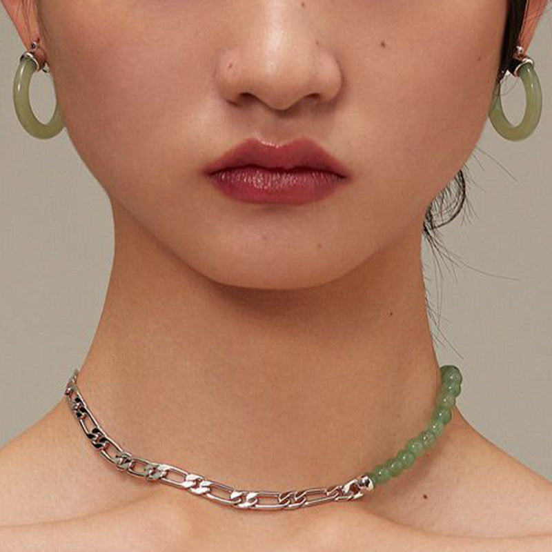 Fortune Jewel Round Jade White Jade Prosperity Earrings