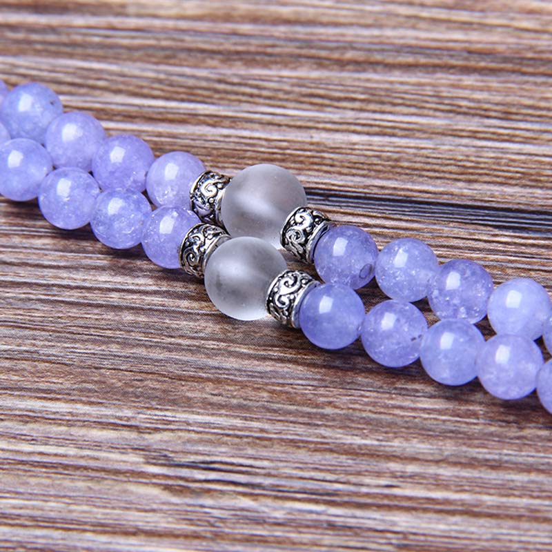 Fortune Jewel Purple Jasper Bead Strength Bracelet Mala