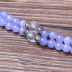 Fortune Jewel Purple Jasper Bead Strength Bracelet Mala