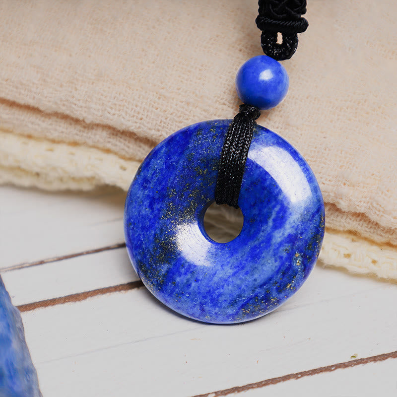 Fortune Jewel Lucky Coin Pendant Healing Crystal Gemstone Necklace