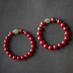 Fortune Jewel Cinnabar Green Aventurine Fortune Luck Bracelet