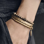 Fortune Jewel Lava Rock Stone Copper Balance Cuff Bracelet Bangle