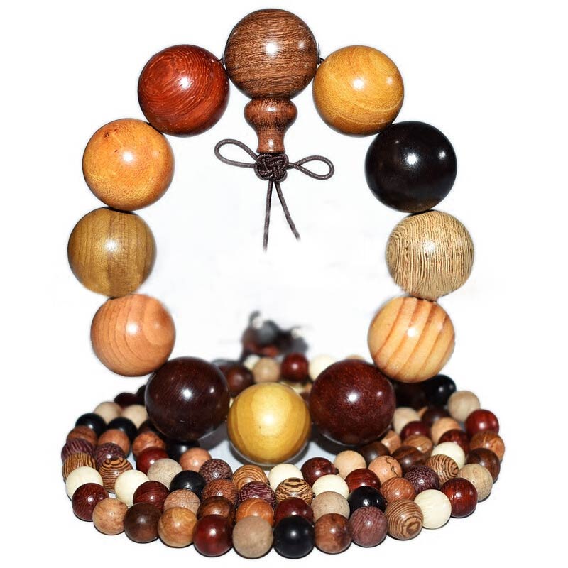 Fortune Jewel  108 Beads Wenge Wood Mala Blessing Meditation Bracelet