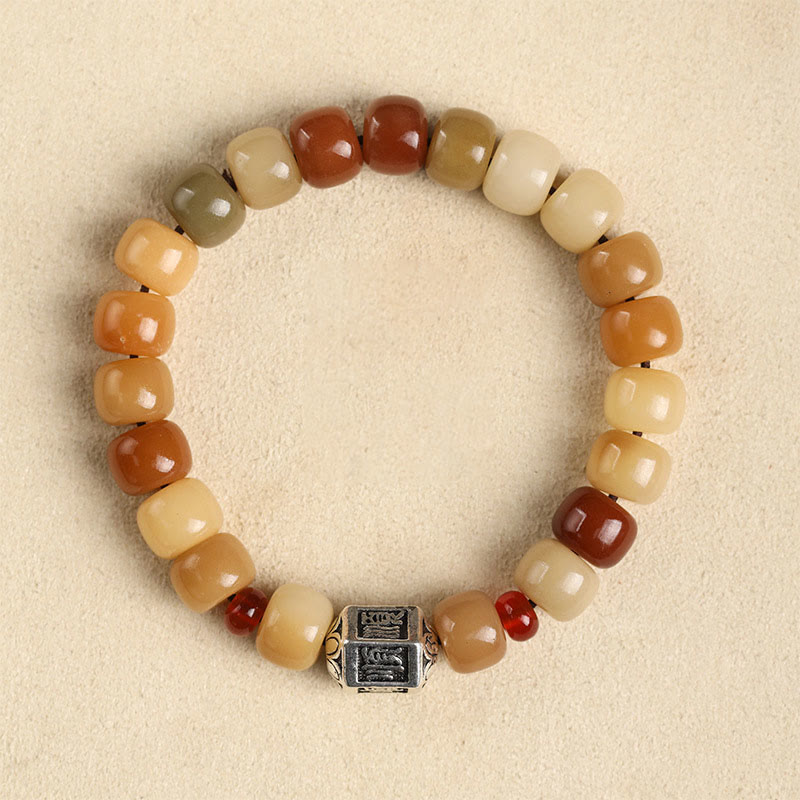 Fortune Jewel Natural Bodhi Seed The Lord of the Corpse Forest Om Mani Padme Hum Wisdom Bracelet
