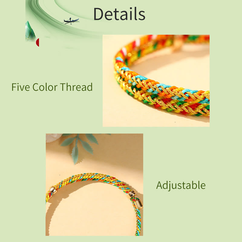 Fortune Jewel Colorful Rope Zongzi Pattern Luck Handmade Child Adult Bracelet