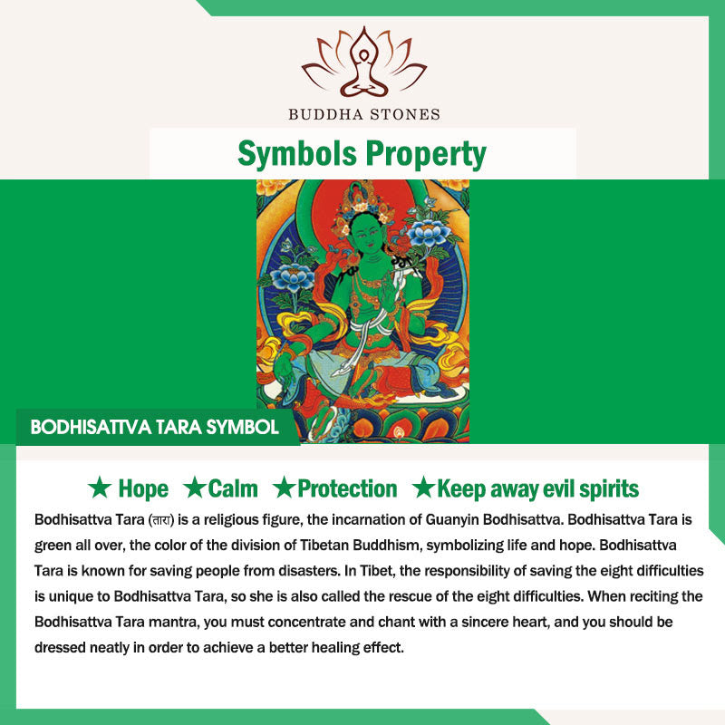 Fortune Jewel 108 Mala Beads Gradient Bodhi Seed Green Tara Buddha Engraved Peace Harmony Bracelet