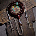 Fortune Jewel Natural Tibet 108 Mala Beads Purple Bodhi Seed Three-eyed Dzi Bead Copper Dorje Harmony Bracelet