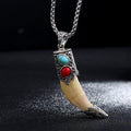 Fortune Jewel Imitation Wolf Tooth Titanium Steel Balance Necklace Pendant