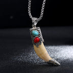 Fortune Jewel Imitation Wolf Tooth Titanium Steel Balance Necklace Pendant