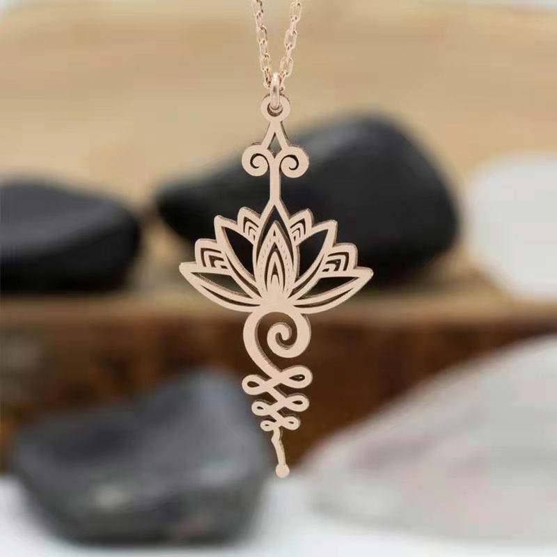 Fortune Jewel Lotus Luck Wealth Necklace Pendant