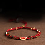 Fortune Jewel Handmade Cinnabar Dumplings Design Luck Braided Red Rope Bracelet