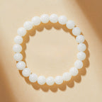 Natural White Jade Bodhi Bead Bracelet Buddhist  Beads