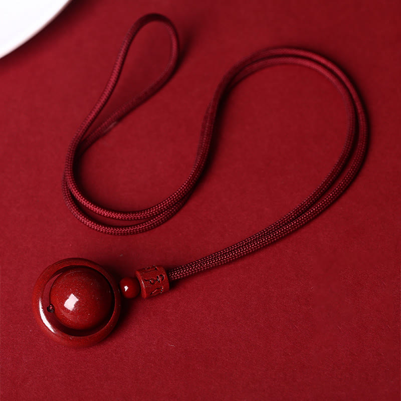 Fortune Jewel Cinnabar Om Mani Padme Hum PiXiu Blessing Lucky Bead Necklace Pendant