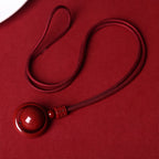 Fortune Jewel Cinnabar Om Mani Padme Hum PiXiu Blessing Lucky Bead Necklace Pendant