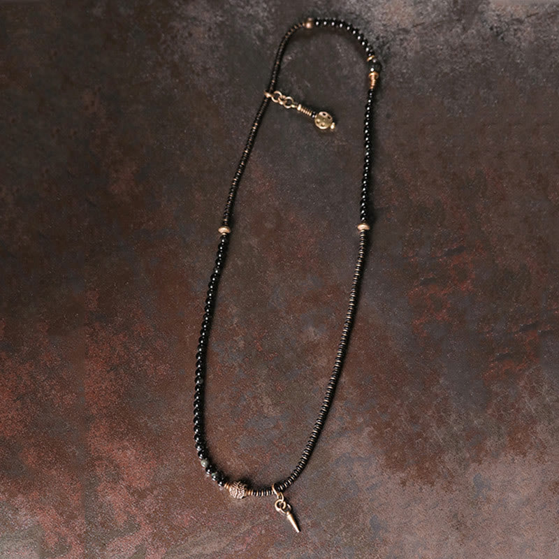 Fortune Jewel Rainbow Obsidian Ebony Wood Copper Positive Multilayer Bracelet