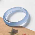 Fortune Jewel Blue Chalcedony Emotional Balance Bracelet Bangle