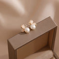 Fortune Jewel 18k Gold Plated Pearl Butterfly Love Freedom Stud Earrings