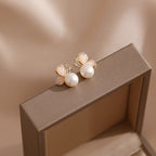 Fortune Jewel 18k Gold Plated Pearl Butterfly Love Freedom Stud Earrings