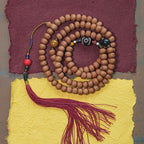Fortune Jewel 108 Mala Beads Bodhi Seed Dzi Bead Peace Tassel Bracelet