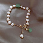 Fortune Jewel Pearl Green Strawberry Quartz Bead Healing Chain Bracelet