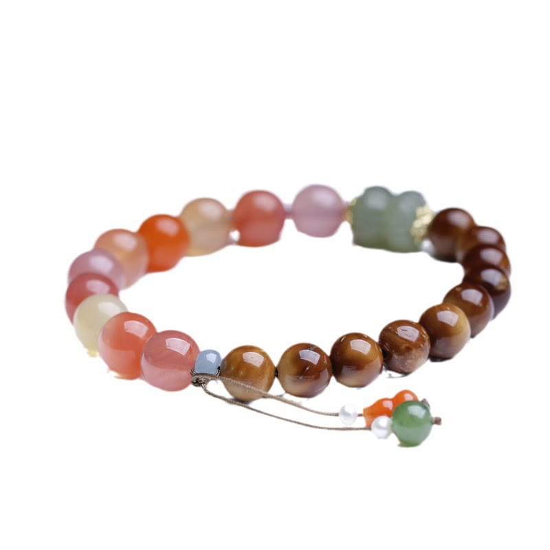 Fortune Jewel Kuka Seed Yanyuan Agate Hetian Jade Wealth Protection Bracelet