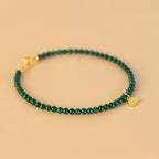 Fortune Jewel Natural Malachite Elephant Anti-Anxiety Charm Bracelet