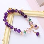 Fortune Jewel Natural Amethyst Zircon Sun Healing Spiritual Charm Bracelet
