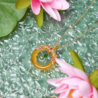 Fortune Jewel Green Chalcedony Peace Buckle Design Strength Necklace Pendant