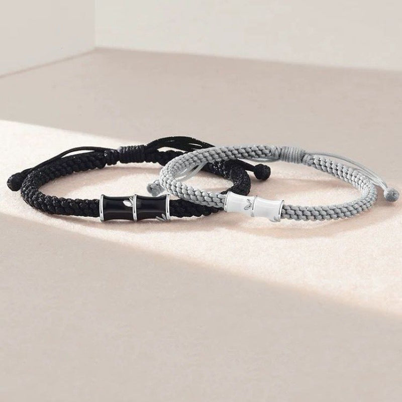 Fortune Jewel Bamboo Pattern Healing Couple Rope Bracelet