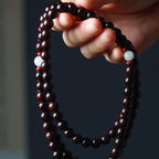 Fortune Jewel Tibetan Small Leaf Red Sandalwood Lotus Mala Balance Bracelet