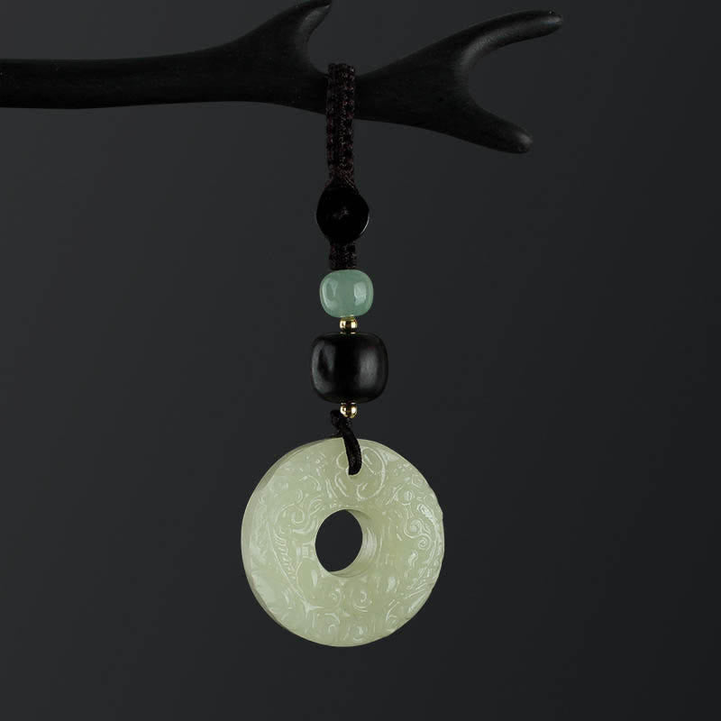 Fortune Jewel PiXiu Jade Peace Buckle Abundance Wealth Key Chain