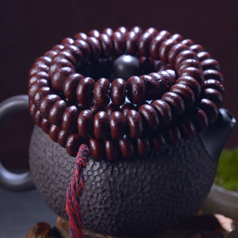 Fortune Jewel Natural Tibet 108 Mala Beads Purple Bodhi Seed Wealth Bracelet