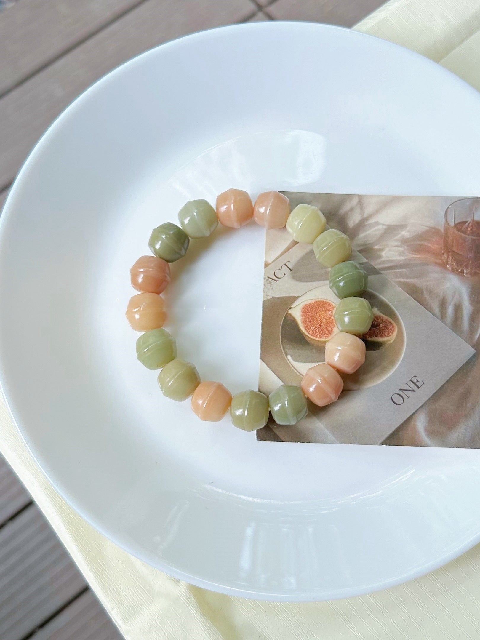 13mm Honey Jar Pink Series Bodhi Bead Bracelet