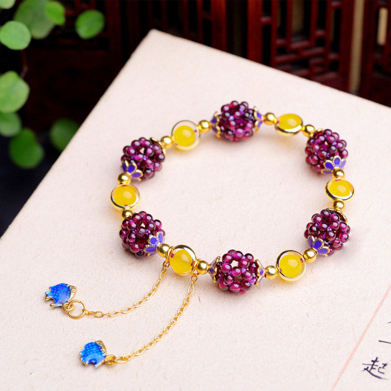 Fortune Jewel Tibetan Garnet Calm Bracelet