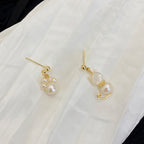 Fortune Jewel Cute Cat Paw Pearl Wisdom Stud Drop Earrings