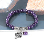 Fortune Jewel Natural Gemstone Tree of Life Lucky Charm Stretch Bracelet