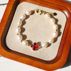 Fortune Jewel Pearl Four Leaf Clover Wealth Chain Bracelet