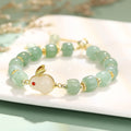 Fortune Jewel Year of the Rabbit Natural Green Aventurine Luck Bead Bracelet