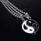 2pcs Yin Yang Pendant Couple Necklace Fortune Jewel
