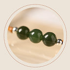 Fortune Jewel Natural Olive Pit Bamboo Pattern Hetian Jade Beads Luck Bracelet