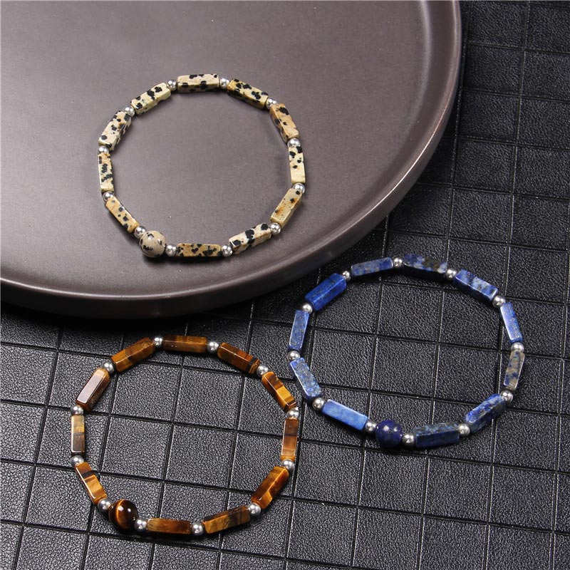Fortune Jewel Natural Crystal Amethyst Tiger Eye Spiritual Balance Bracelet