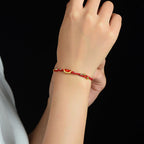 Fortune Jewel Handmade Cinnabar Dumplings Design Luck Braided Red Rope Bracelet