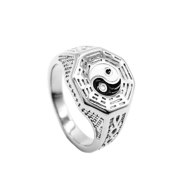 Yin Yang Symbol Copper Luck Ring Fortune Jewel