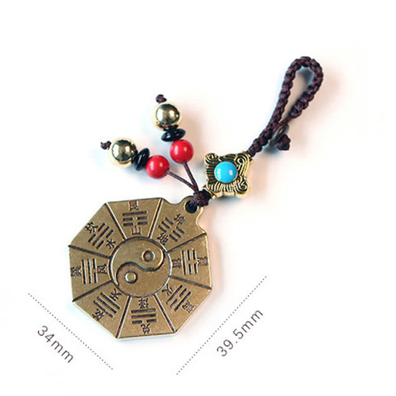 Fortune Jewel Feng Shui Yin Yang Bagua Wenchang Pen Pagoda Prayer Wheel Keychain Fortune Jewel